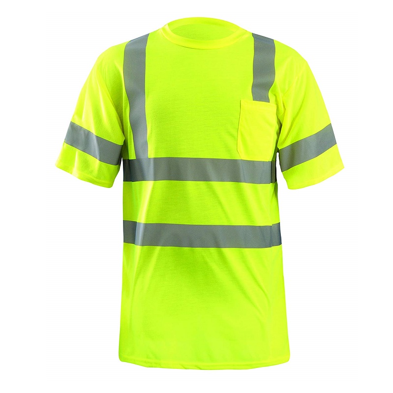 Premium Short-Sleeve Dual Stripe T-shirt w/Pocket in Yellow